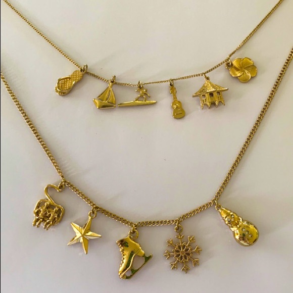 Jcrew Crewcuts Set Of 2 Gold Tone Charm 